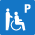 Place de parc partiellement accessible en fauteuil roulant
