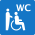 Toilettes partiellement accessibles en fauteuil roulant